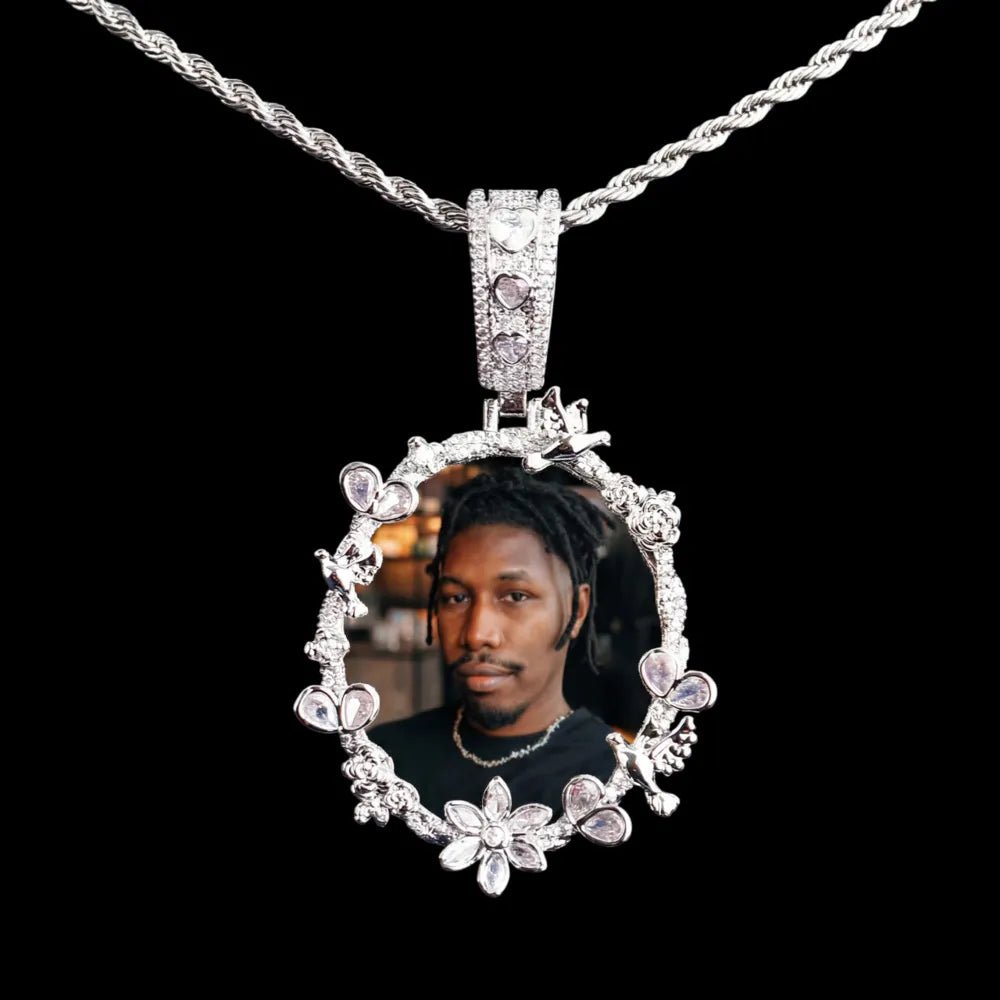 Rose’s Flower Custom Photo Oval Pendant - TONGSHOP / Length:16 / Length:18