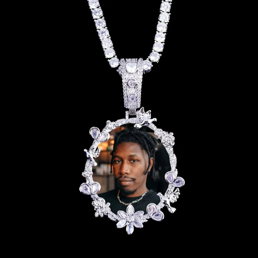 Rose’s Flower Custom Photo Oval Pendant - TONGSHOP / Length:16 / Length:18