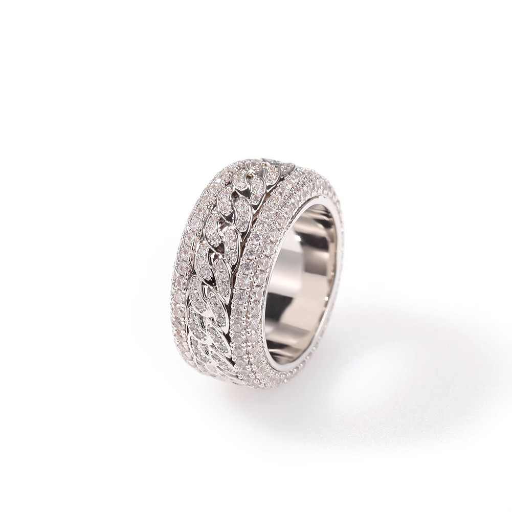 Rotating Cuban Full Diamond Ice Ring - TONGSHOP