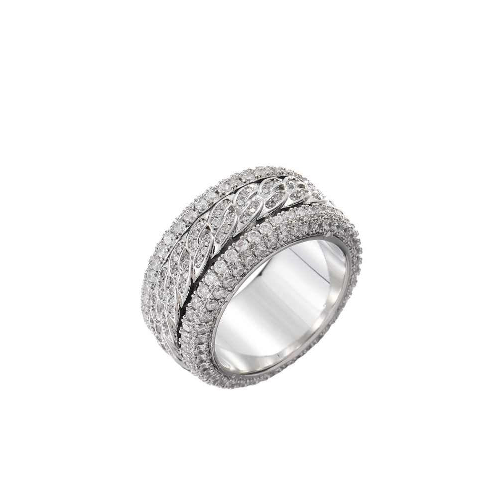 Rotating Cuban Full Diamond Ice Ring - TONGSHOP