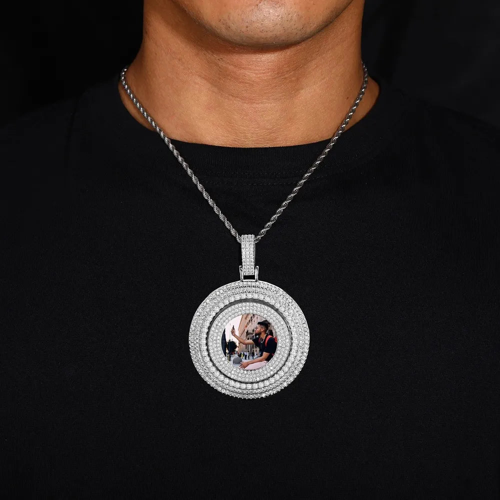 Rotating Memory Frame Photo Pendant - 65mm - TONGSHOP / Length:16 / Length:18