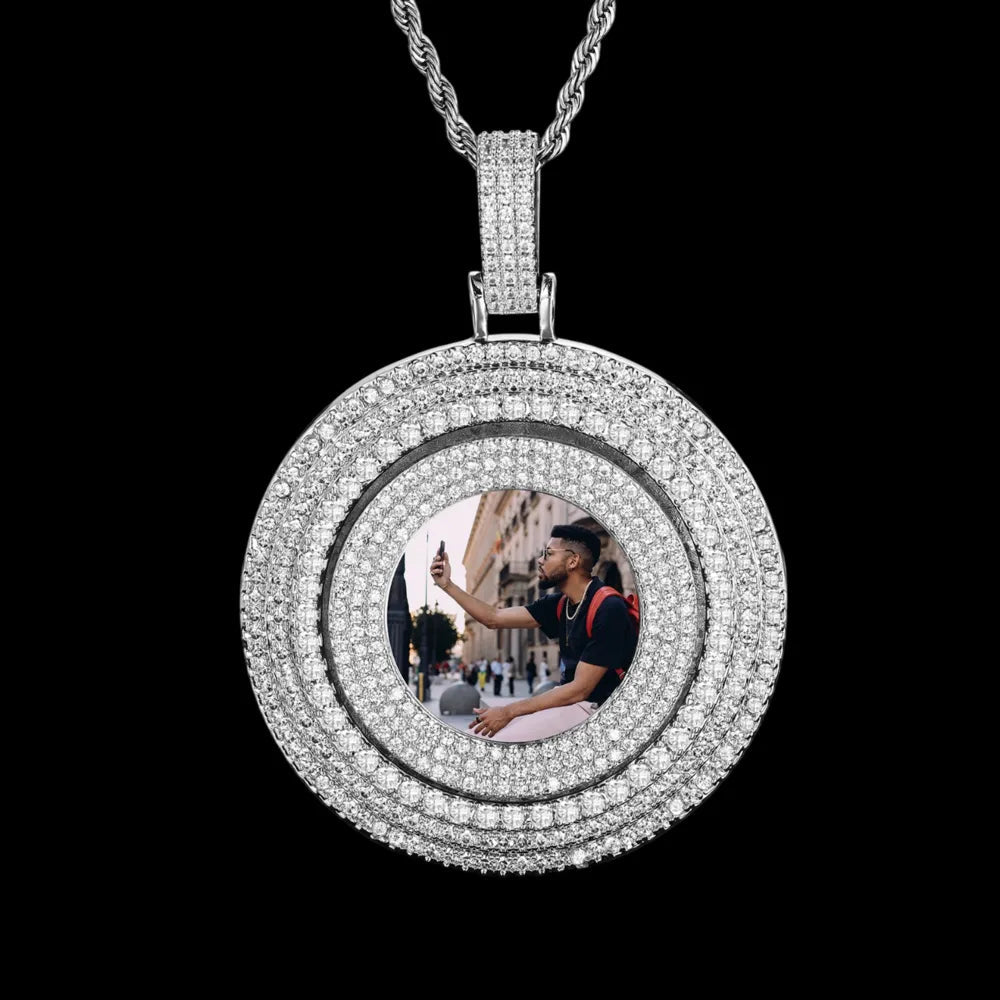 Rotating Memory Frame Photo Pendant - 65mm - TONGSHOP / Length:16 / Length:18