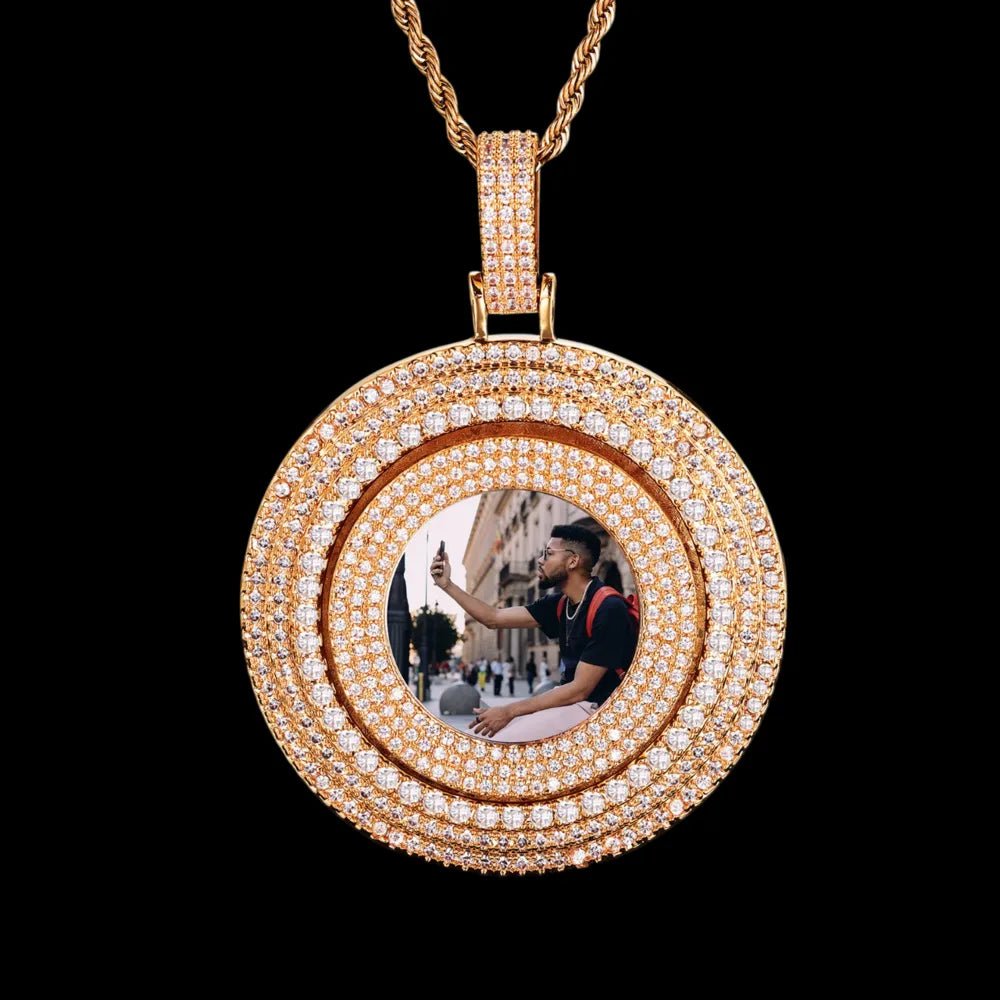Rotating Memory Frame Photo Pendant - 65mm - TONGSHOP / Length:16 / Length:18