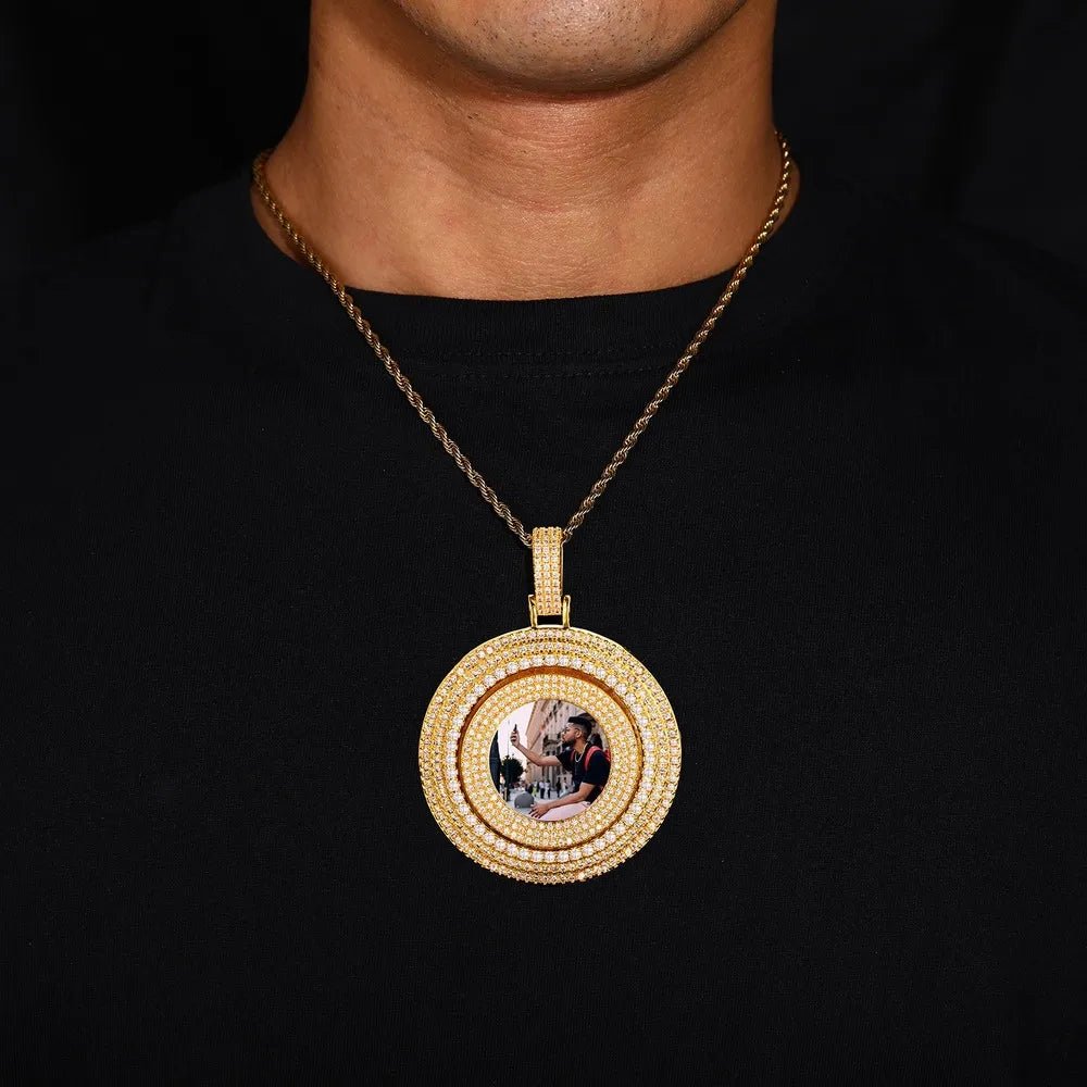 Rotating Memory Frame Photo Pendant - 65mm - TONGSHOP / Length:16 / Length:18