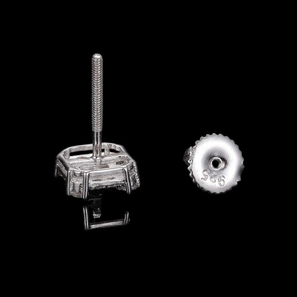 S925 & 1.8mm VVS Moissanite Square Stud Earrings - TONGSHOP / Length:16 / Length:18