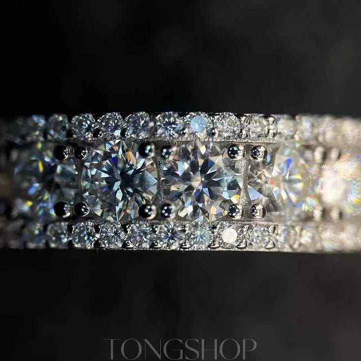 S925 4MM VVS Moissanite Ring - TONGSHOP