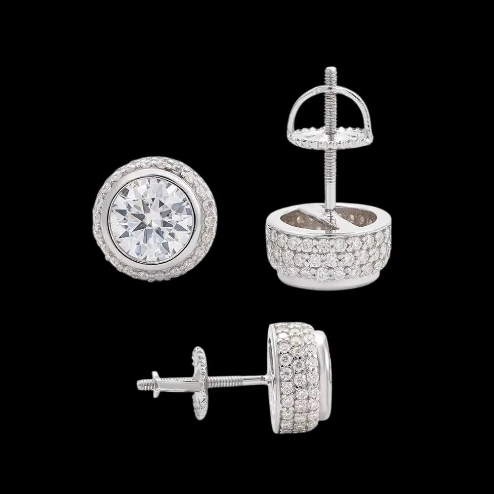 S925 & 6.0mm VVS Moissanite Stud Earrings - TONGSHOP / Length:16 / Length:18