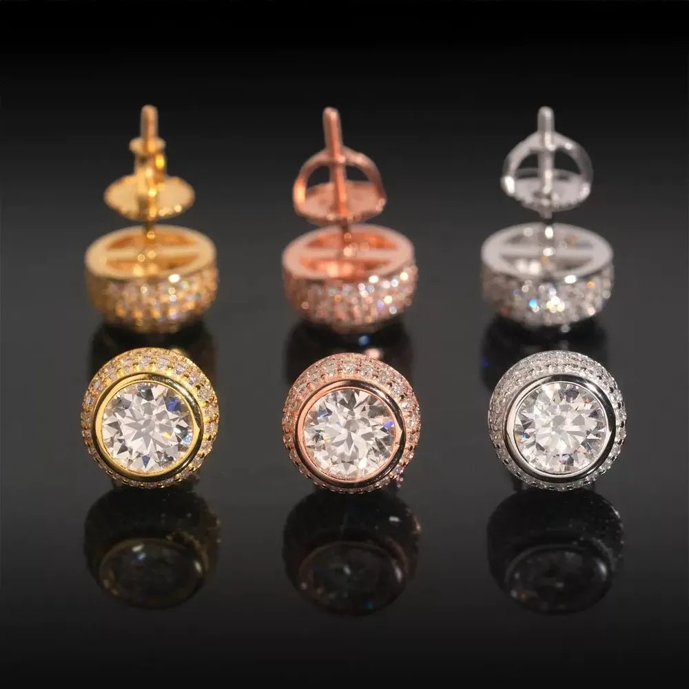 S925 & 6.0mm VVS Moissanite Stud Earrings - TONGSHOP / Length:16 / Length:18