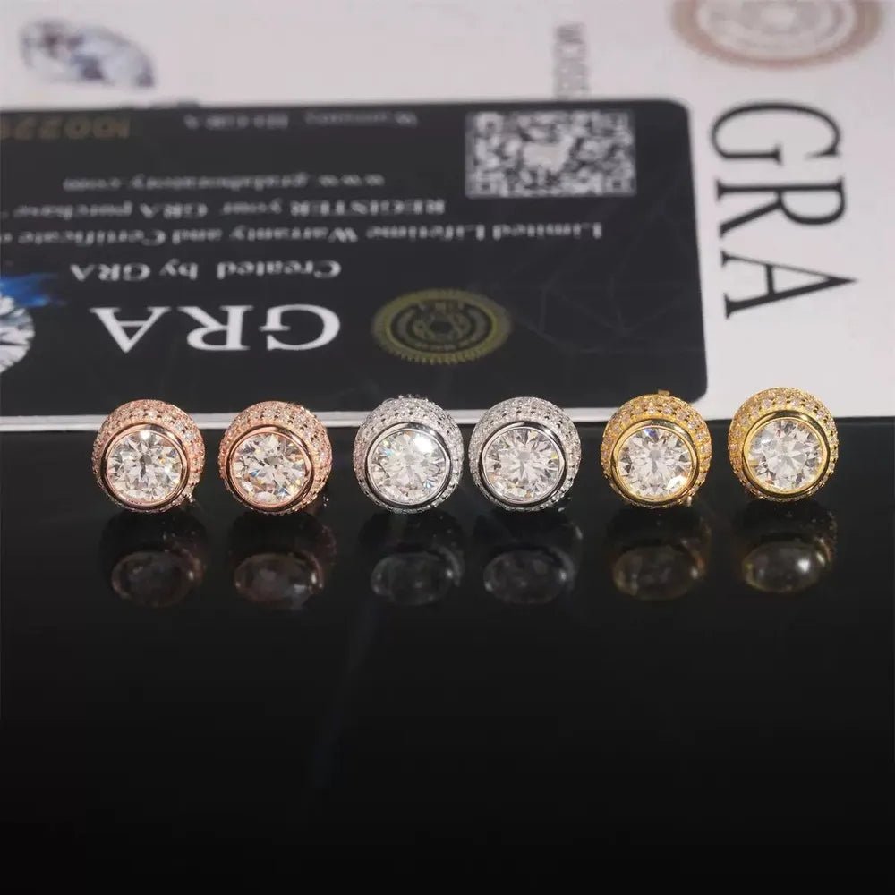 S925 & 6.0mm VVS Moissanite Stud Earrings - TONGSHOP / Length:16 / Length:18