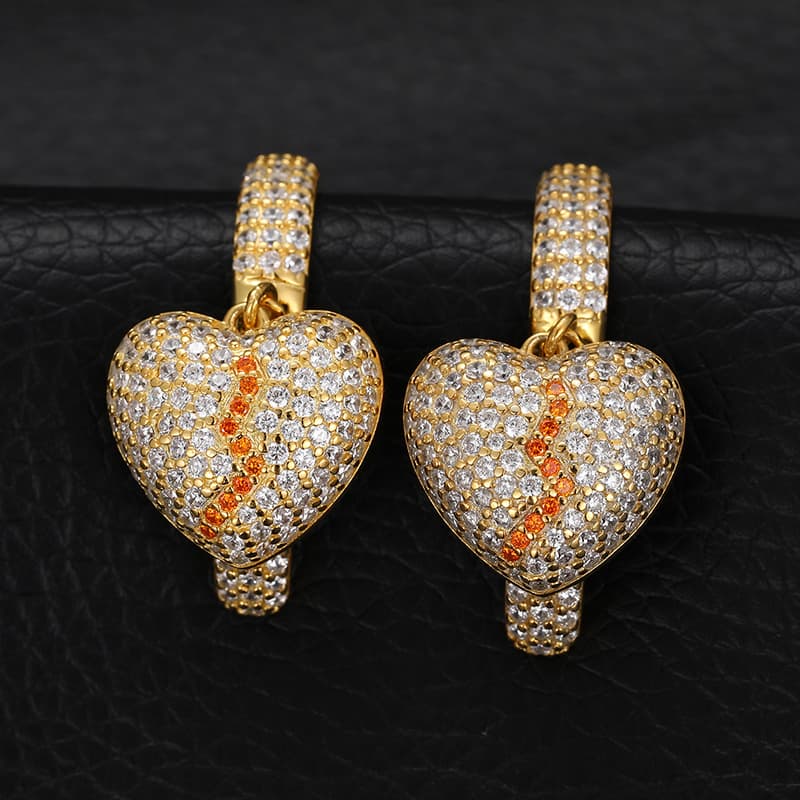 S925 Heartbreak Diamond Stud Earrings - TONGSHOP