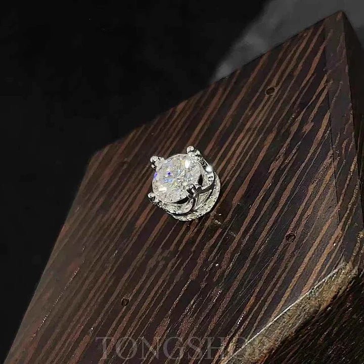 S925 Moissanite Crown Earrings 80 points Four - Claw Rock Candy - TONGSHOP