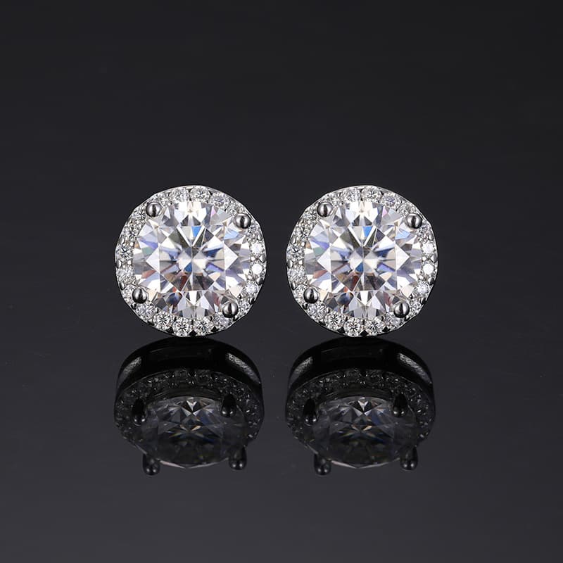 S925 Moissanite Magnetic Stud Earrings - TONGSHOP