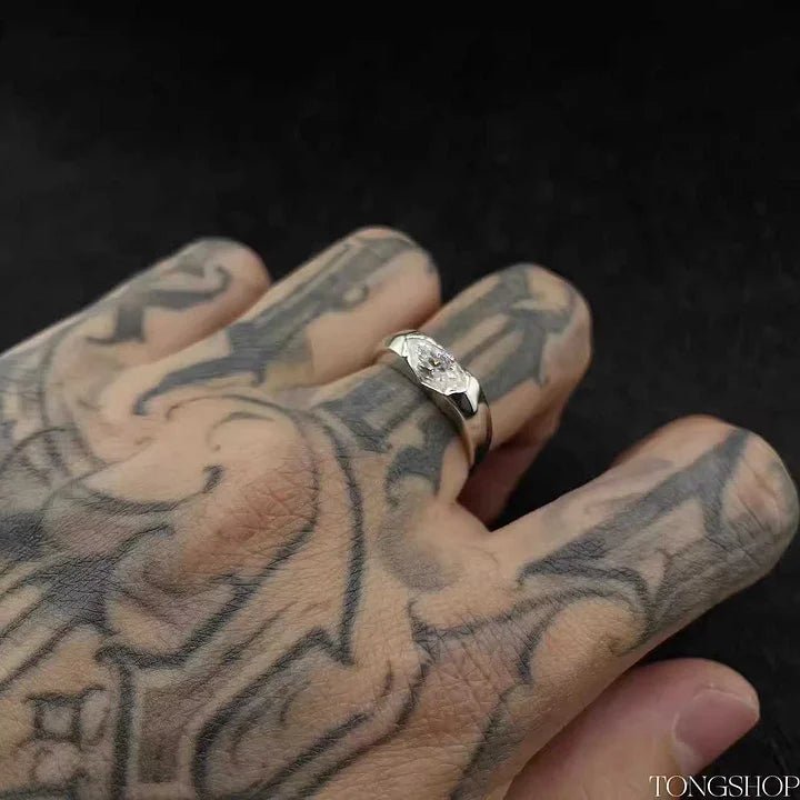 S925 Moissanite Marquise Ring With Adjustable Opening - TONGSHOP