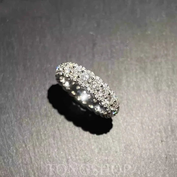 S925 Moissanite Rock Candy Ring Full Of Diamonds And Rows Of Diamonds Ring - TONGSHOP