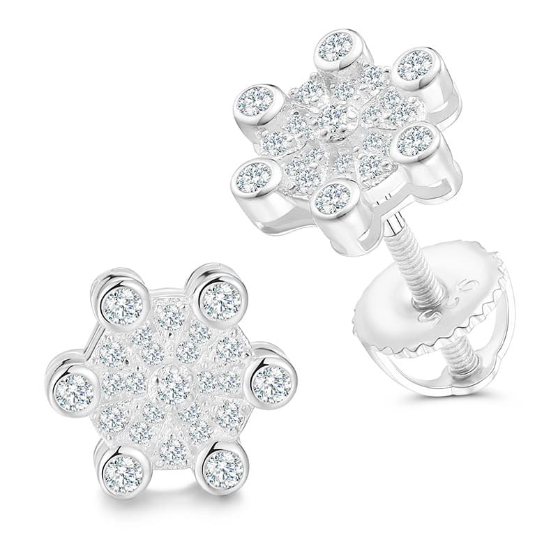 S925 Ultra - Shiny VVS Moissanite Hip - Hop Stud Earrings in 18K Gold - TONGSHOP