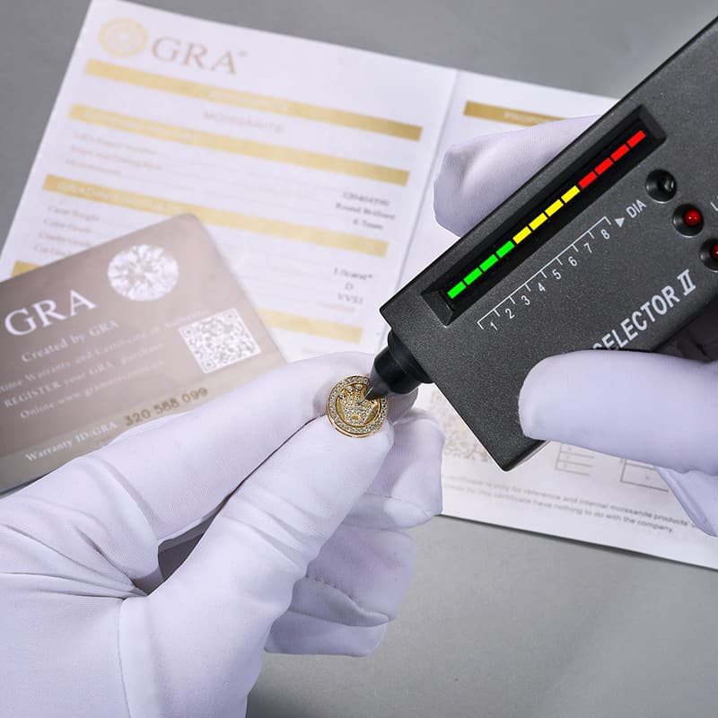 S925 VVS Moissanite Crown Stud Earrings in 18K Gold Plating for Hip - Hop - TONGSHOP