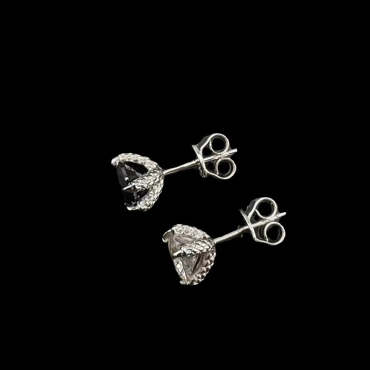 S925 VVS Moissanite Dragon Claw Earrings White Black - TONGSHOP