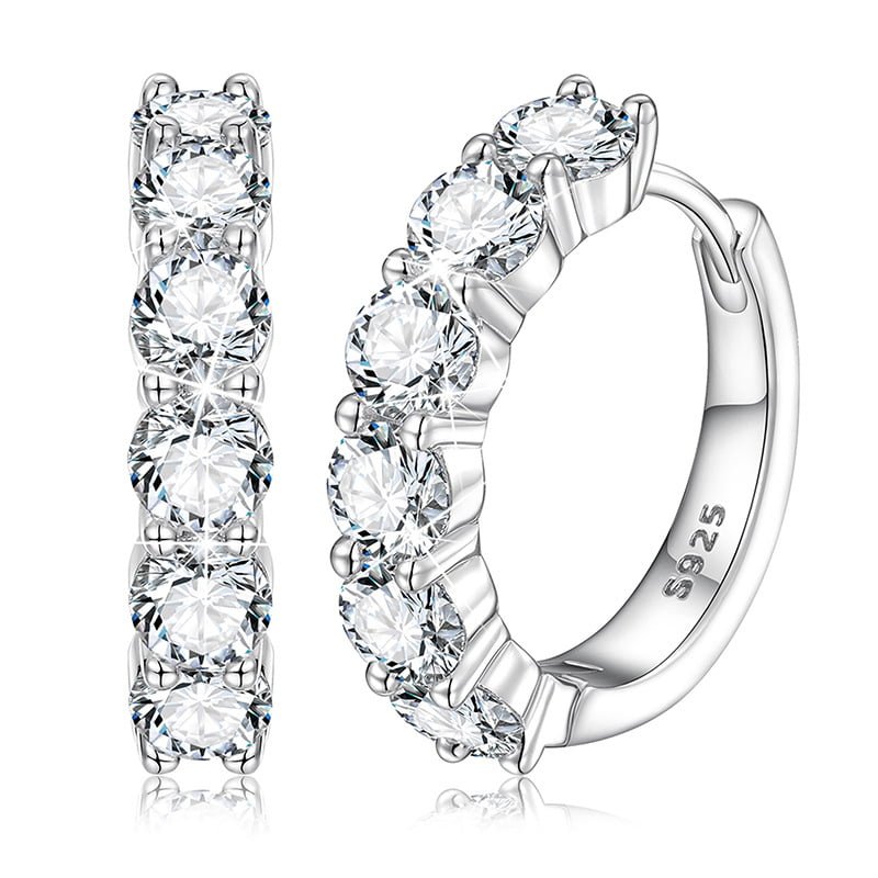 S925 VVS Moissanite Hip - Hop Earrings in 18K Gold - TONGSHOP