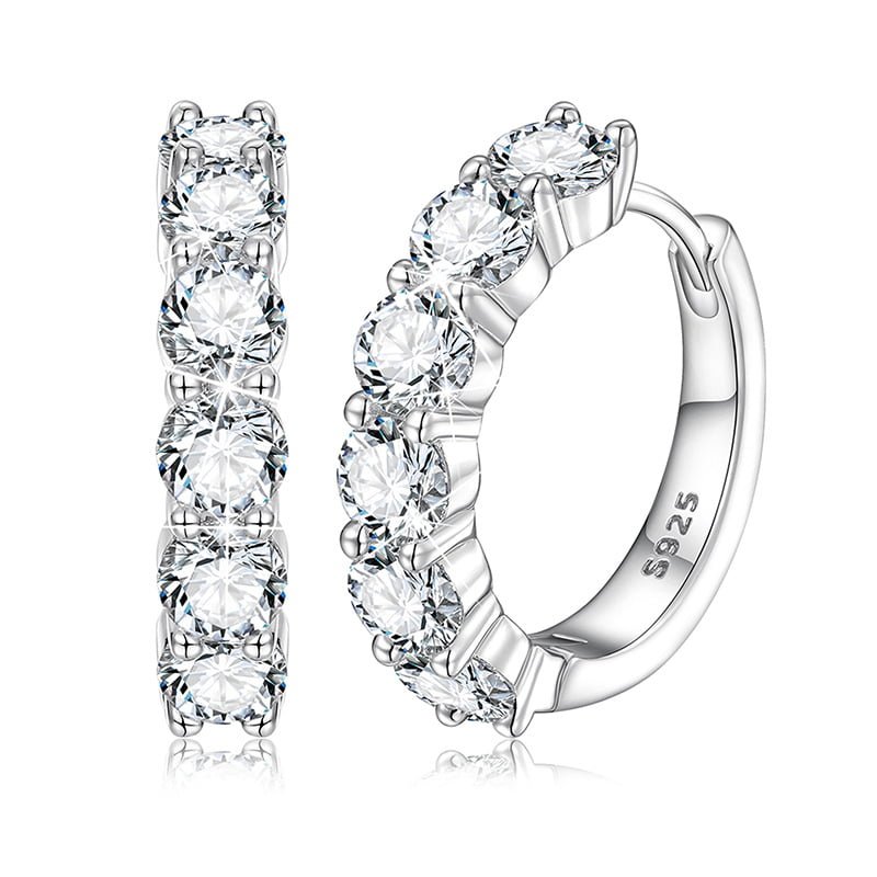 S925 VVS Moissanite Hip - Hop Earrings in 18K Gold - TONGSHOP