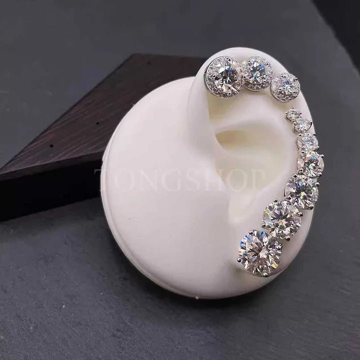 S925 VVSMoissanite Earrings Four - Prong Rock Candy - TONGSHOP