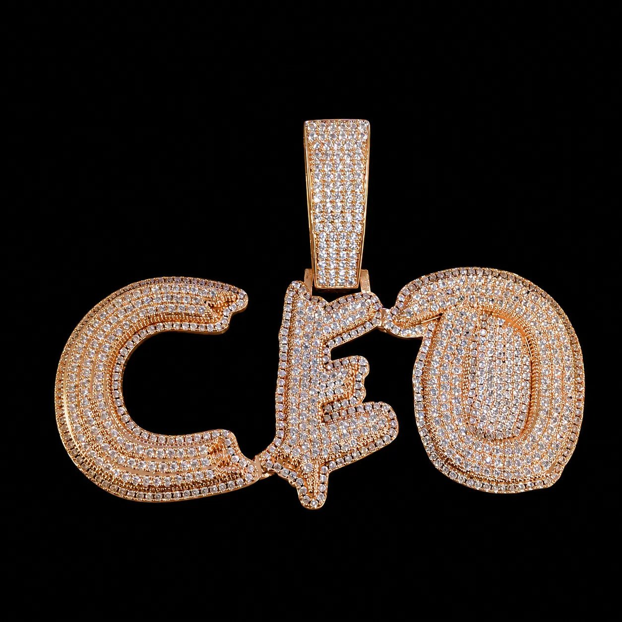 Solid Diamond - Set Custom Name/Initial Pendant - TONGSHOP / Length:16 / Length:18