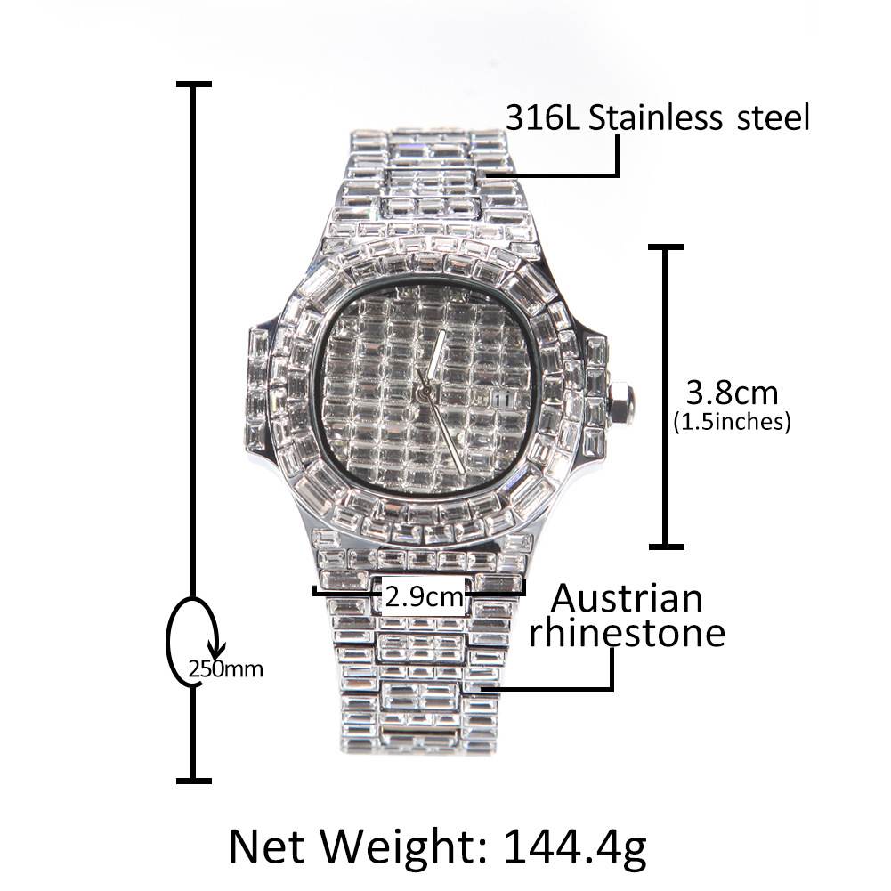 Starry Square Diamond Ice Watch - TONGSHOP