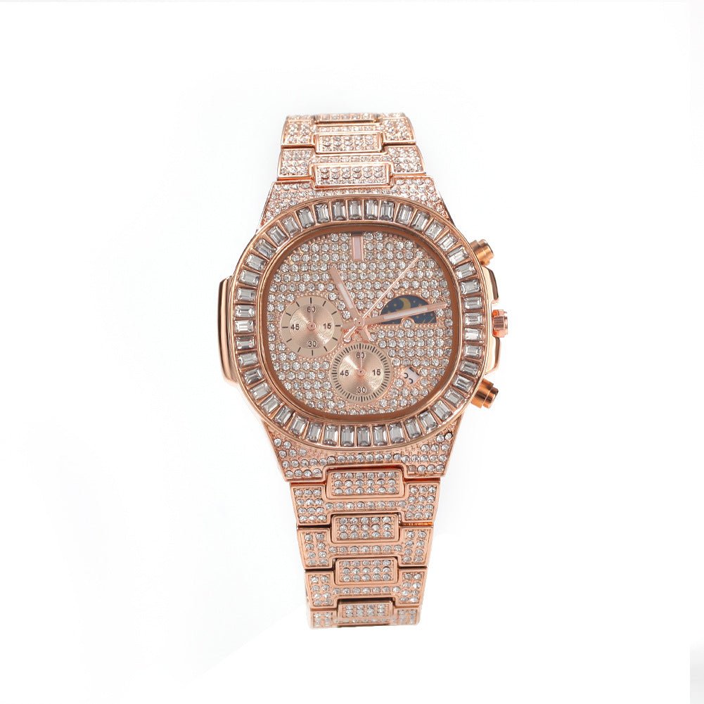 Stylish Retro Diamond Ice Watch - TONGSHOP