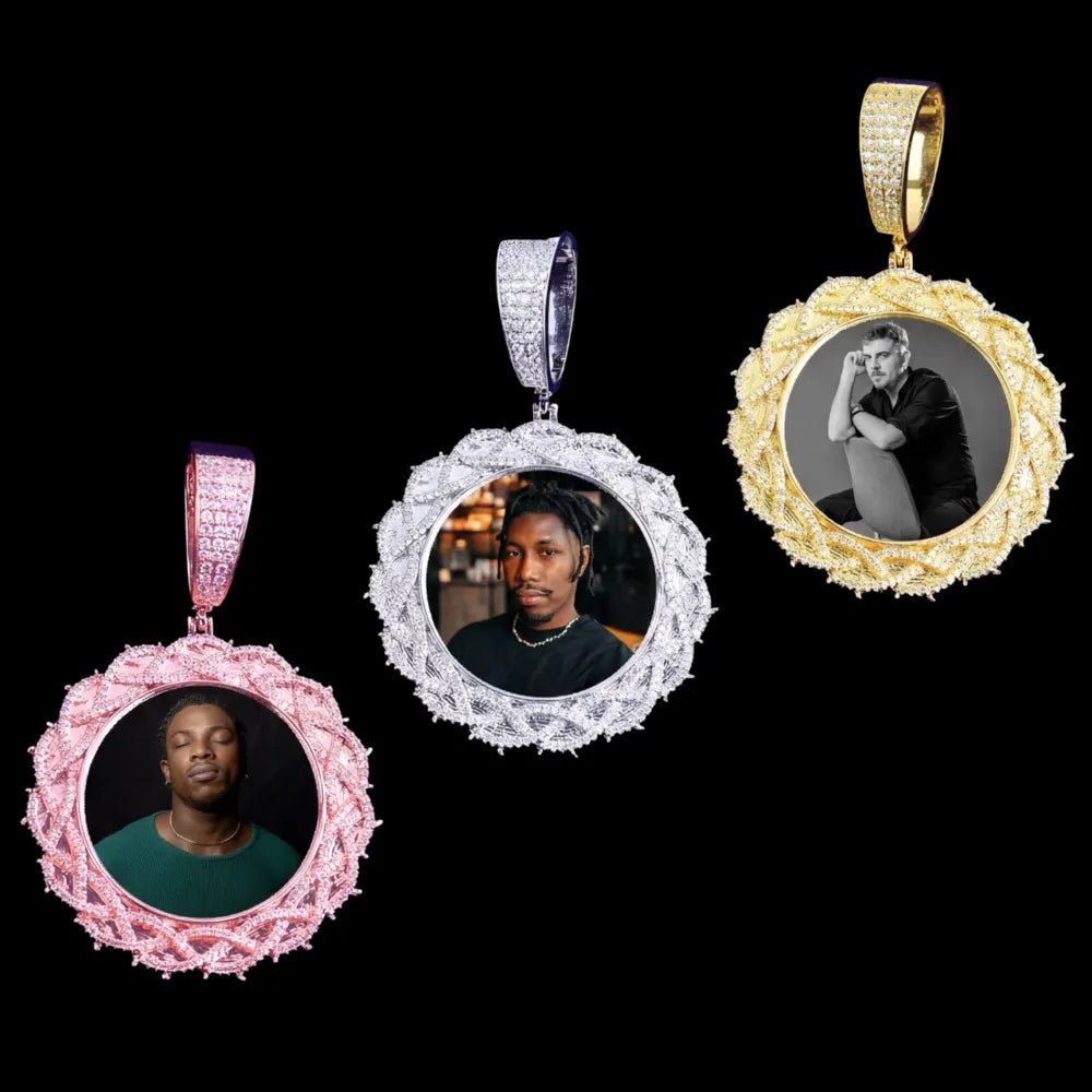 Thorn Sunflower Custom Photo Round Pendant - 55mm - TONGSHOP / Length:16 / Length:18