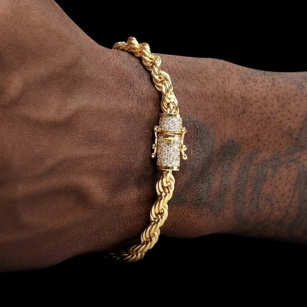 VVS Moissanite Rope Bracelet - 6mm - TONGSHOP / Length:16 / Length:18