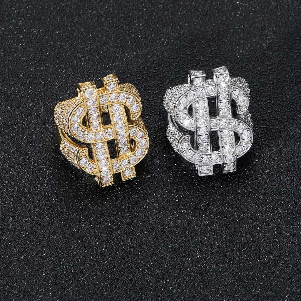 Fully Diamond-Encrusted Hollowed-Out Gold Hip-Hop Statement Ring