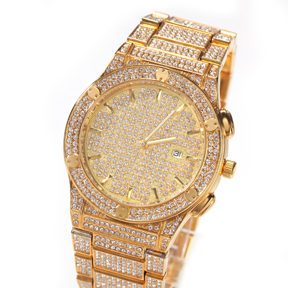 Hip-Hop Diamond-Encrusted Watch