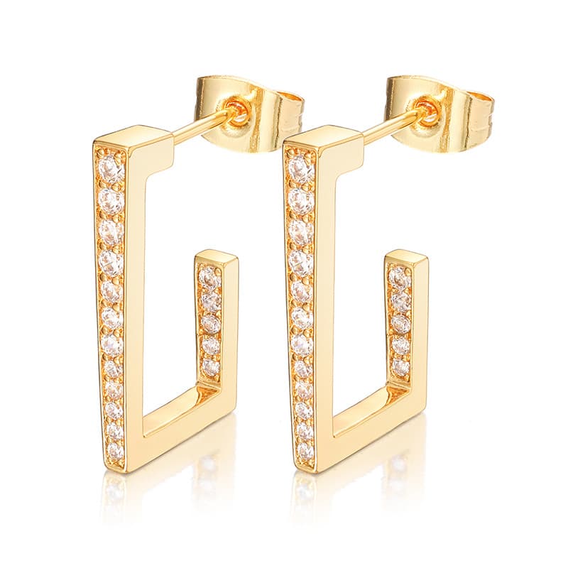 Hip-Hop Inspired Micro-Pave Diamond Ear Clasps