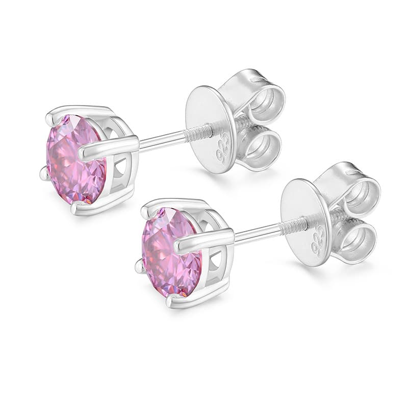 S925 1 Carat Colorful VVS Moissanite Stud Earrings