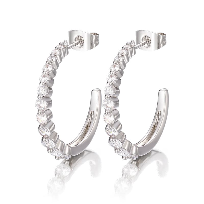 S925 VVS Moissanite Earrings in 18K Gold Plating for Hip-Hop Style