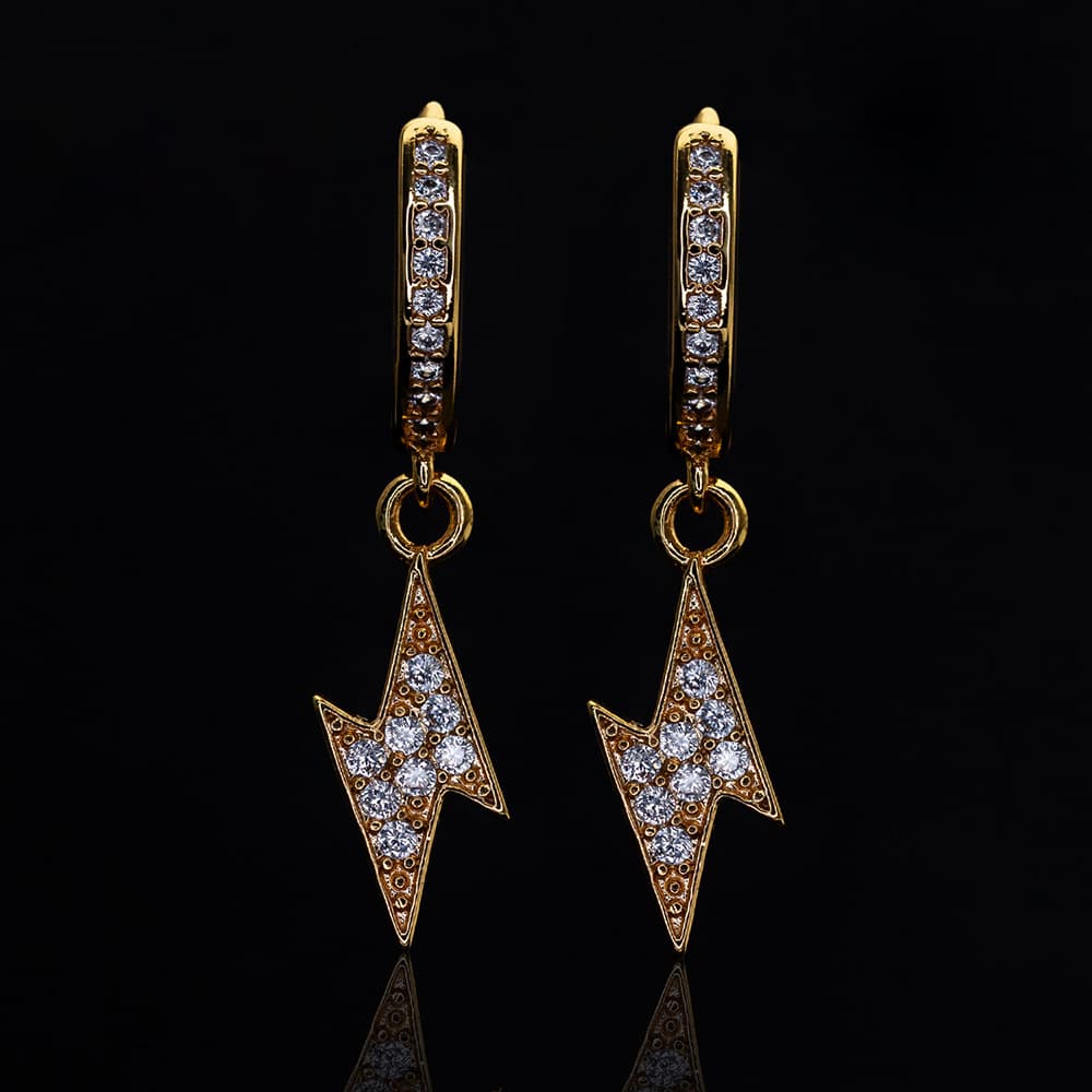 Lightning Bolt Diamond-Set Earrings