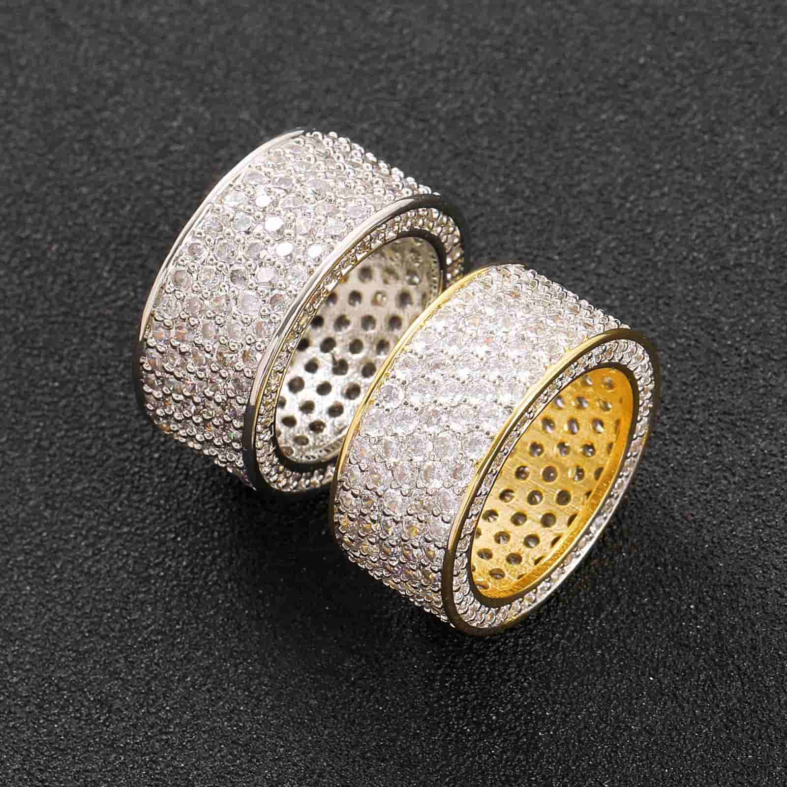 Hip-hop Five-Row Micro-Set Men's Ring