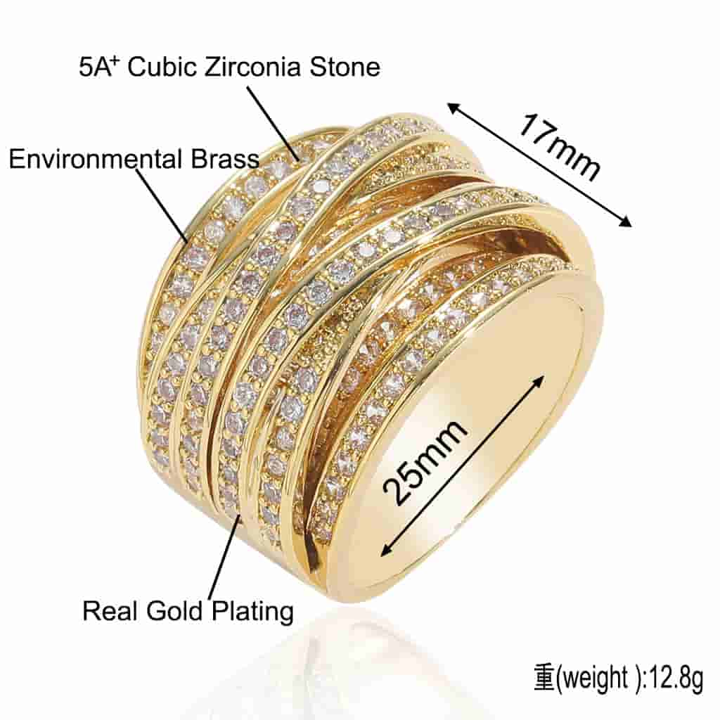 Multi-layered Diamond Wrap Ring