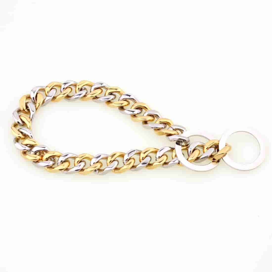 15mm Golden Retriever Husky Pet Dog Cuban Chain Denim Chain Collar