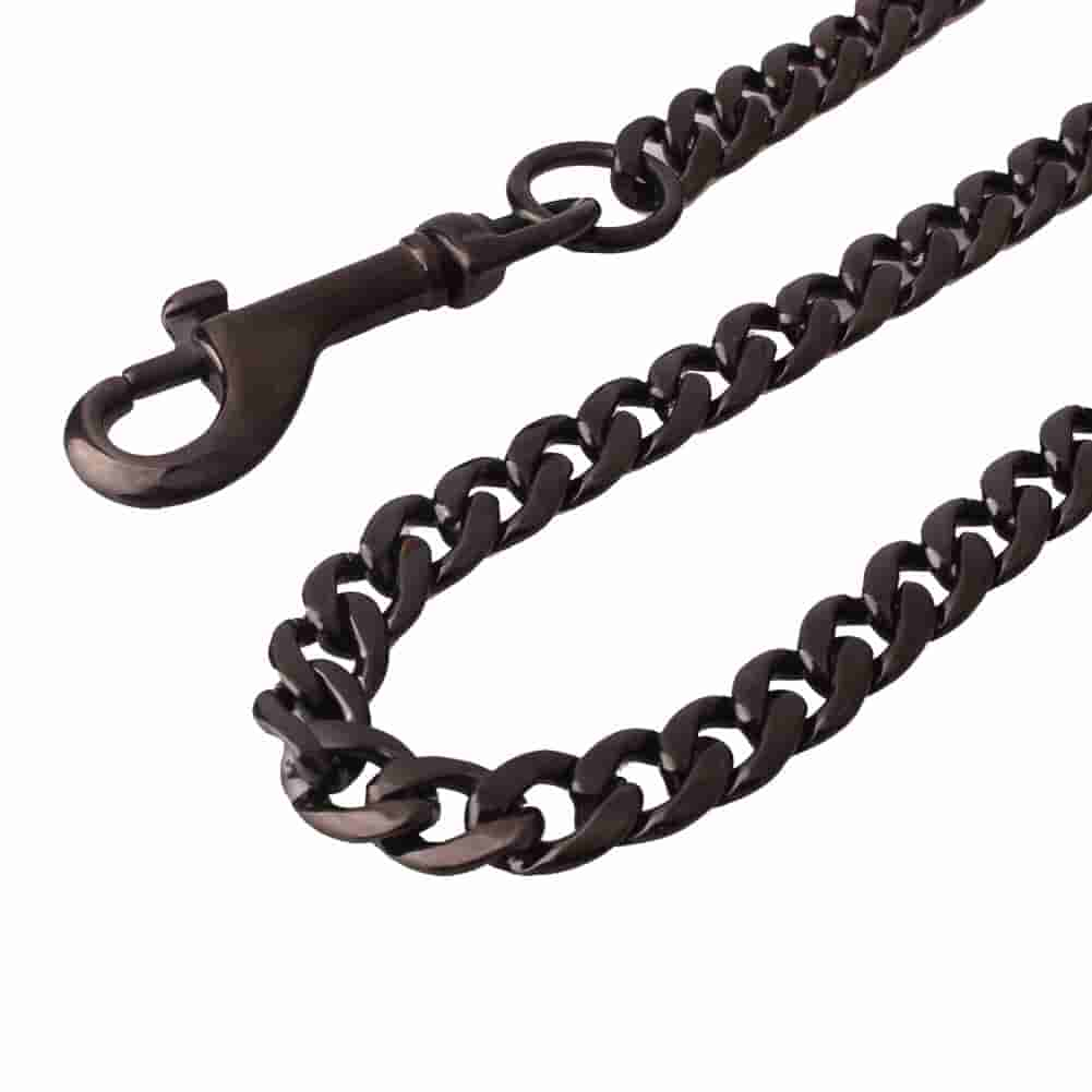 NK Black Chain Leather Leash Training Pet Dog Accessories