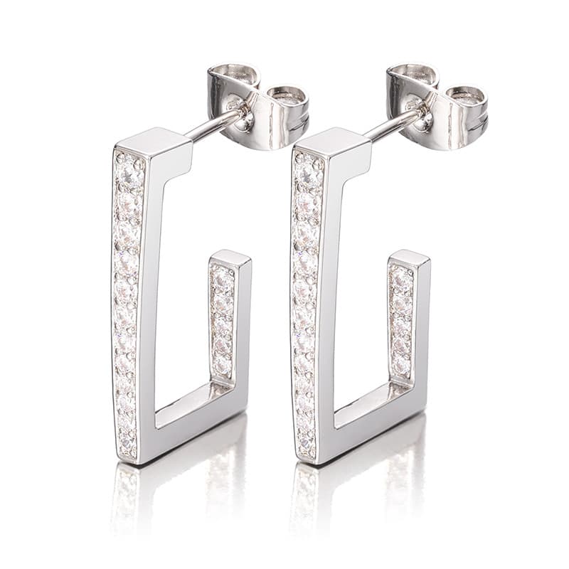 Hip-Hop Inspired Micro-Pave Diamond Ear Clasps