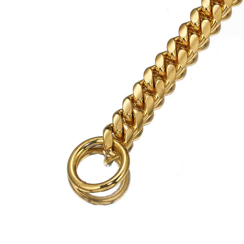 10mm Small and Medium Pet Dog Chain Golden Cuban Chain Dog Collar