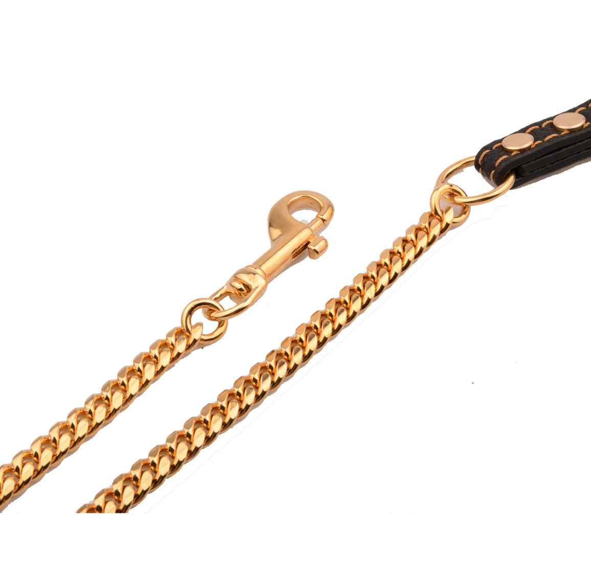 10mm Leash Golden Cuban Chain Pet Leash