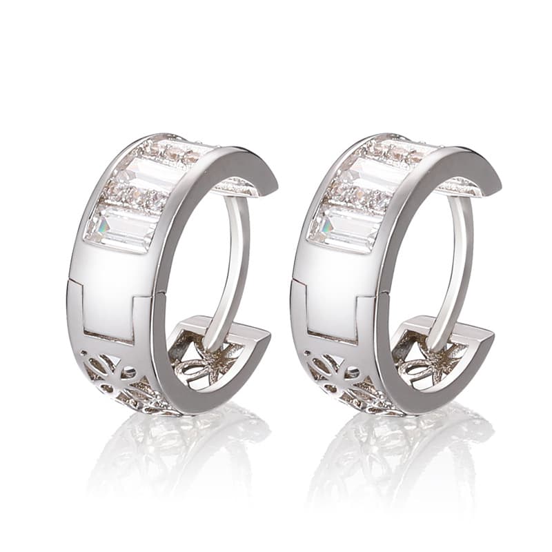 Artisan-Crafted Square Diamond Circle Earrings