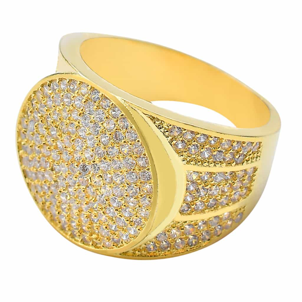 18K Gold Micro Pave Bling Hip-Hop Ring