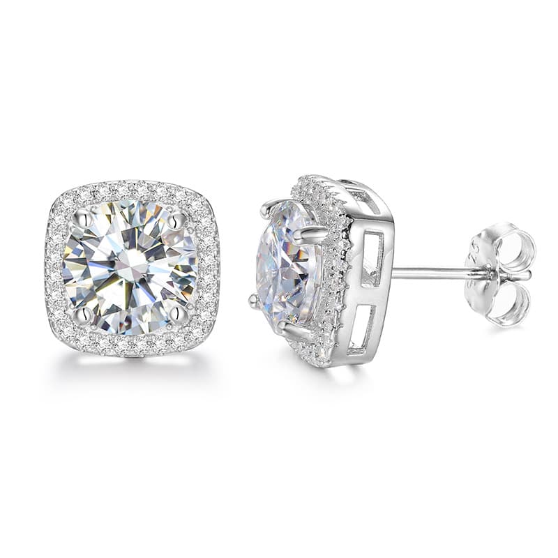 Artisan-Crafted S925 Square Ice Sugar VVS Moissanite  Earring