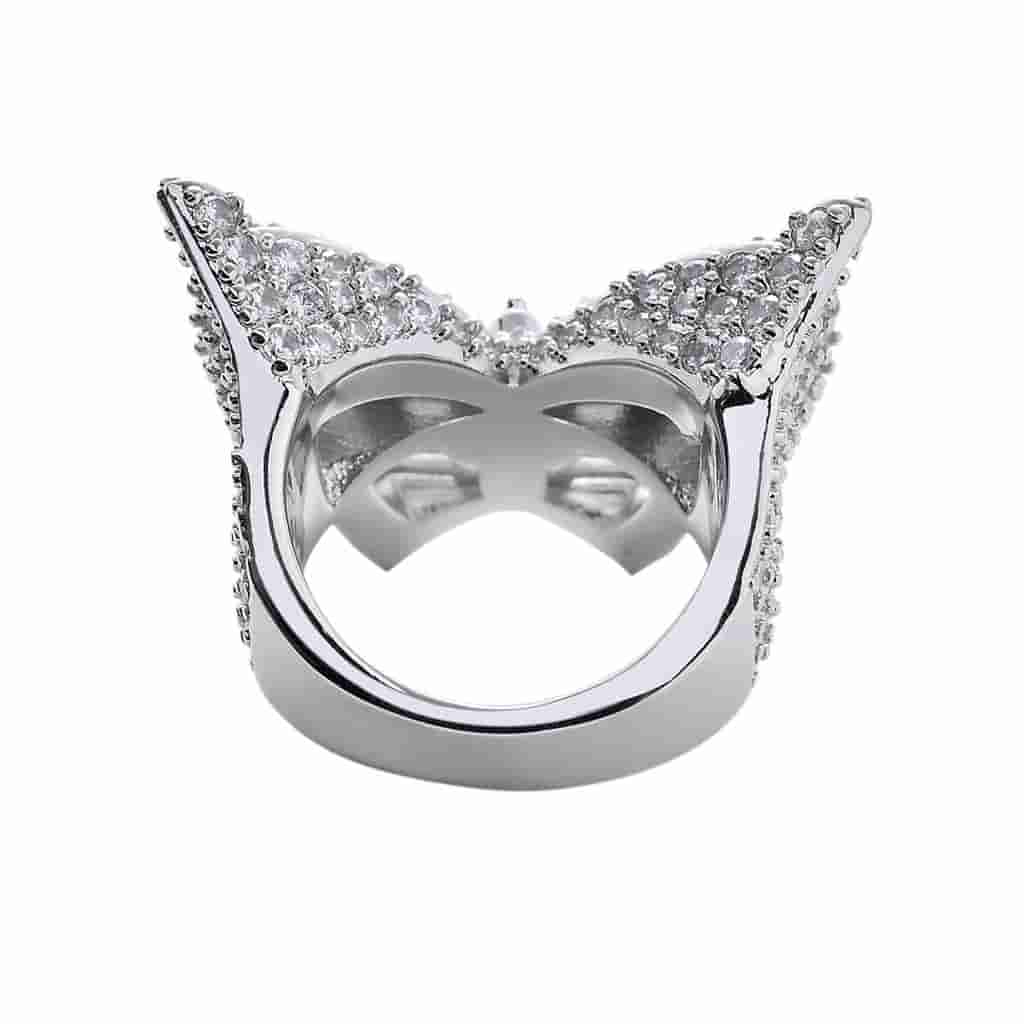 Micro Pave Cubic Zirconia Butterfly Ring