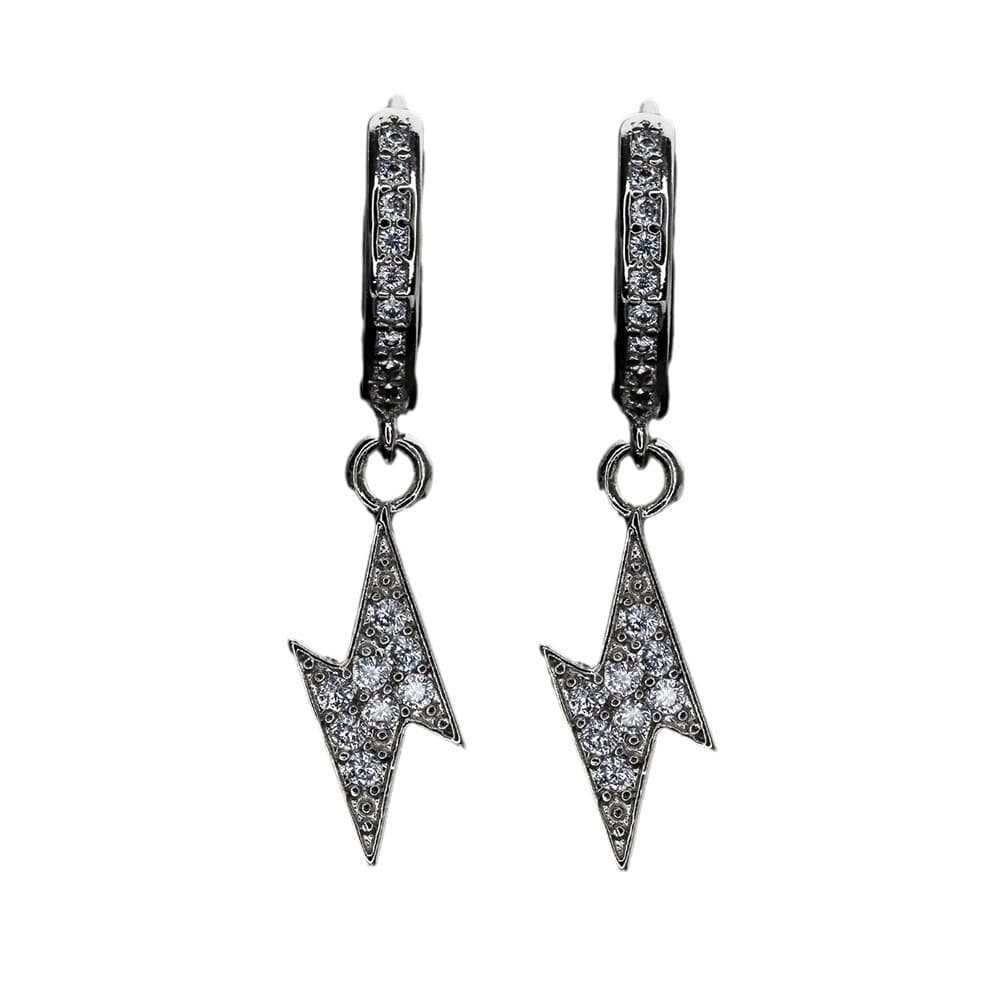 Lightning Bolt Diamond-Set Earrings