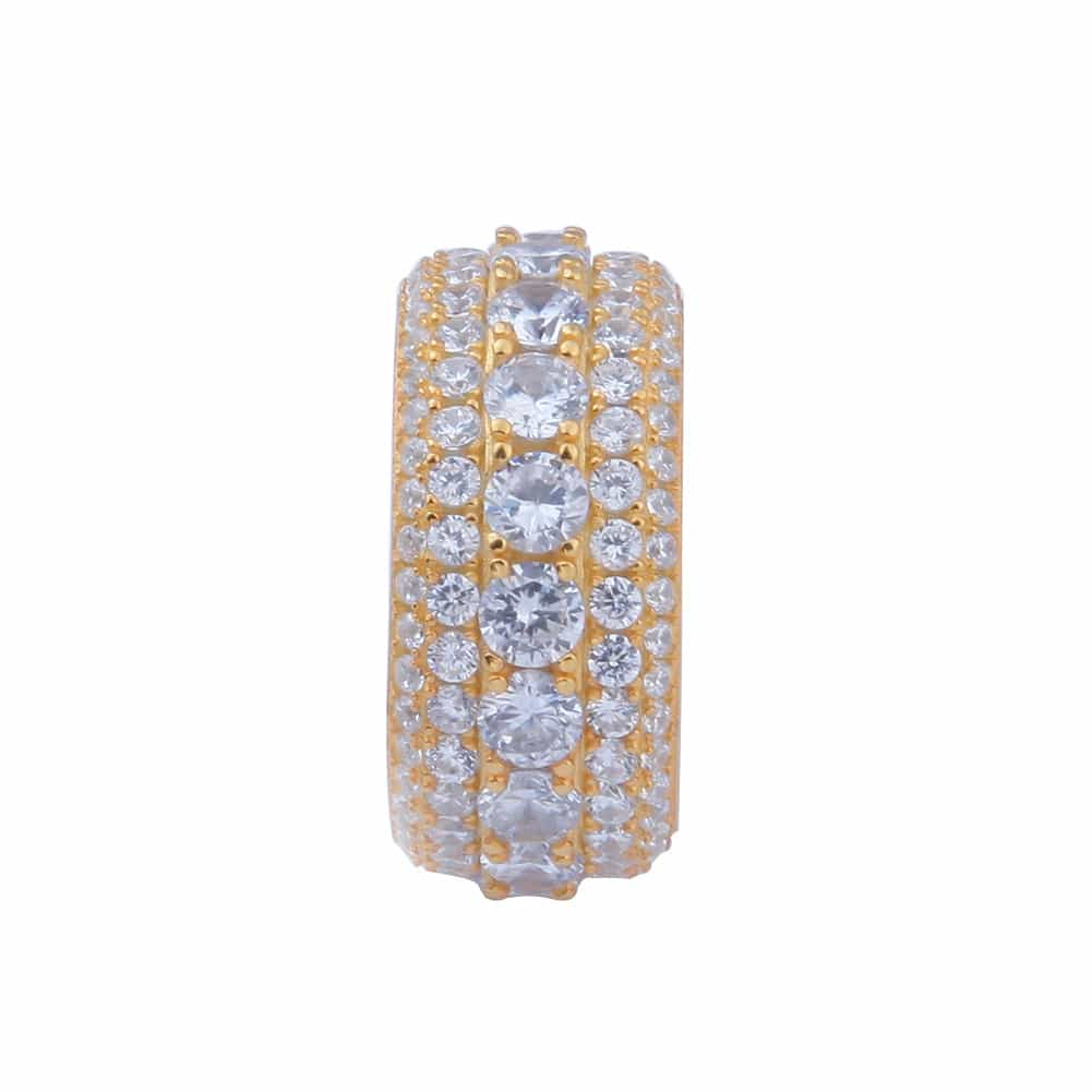 S925 Gold-Plated Micro Pave Full Diamond Ring