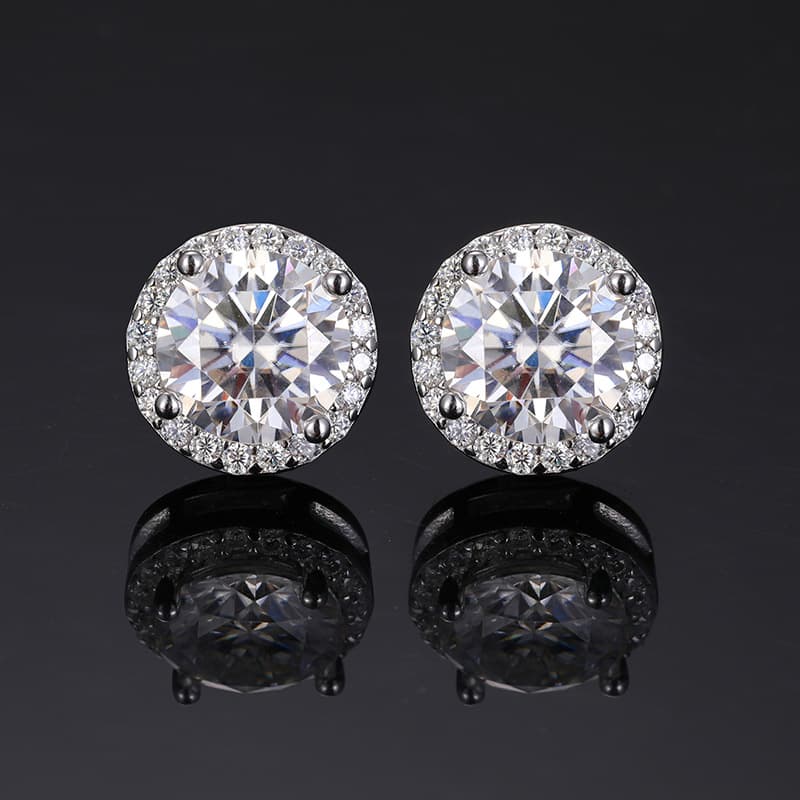 S925 Moissanite Magnetic Stud Earrings