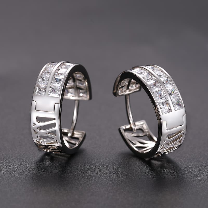 Fashionable Diamond-Set Ear Clips